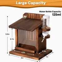 Mangeoire rectangulaire en bois pour écureuils, plateforme de jardin extérieure et table de pique-nique pour écureuils et hamsters