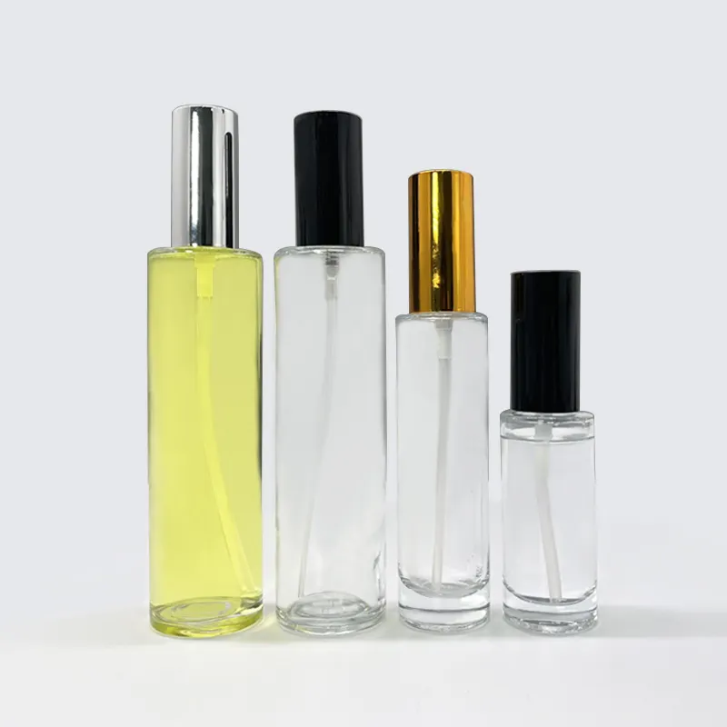 Botol Parfum Kaca Bening Bulat, Botol Kaca Kosmetik dengan Semprotan 100 Oz 50Ml 1.7 Ml