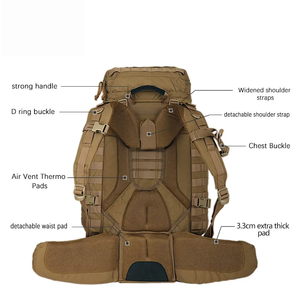 Sac à dos de trekking et de chasse unisexe, durable, en Oxford, antivol, grande capacité, imperméable, avec cadre interne, tactique - Product Image 3