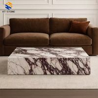 Table d'appoint multifonctionnelle en marbre KT STONE, pour canapé, chambre, balcon, mini table de loisirs en marbre