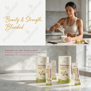 Batido de Proteína con Crema de Vainilla, Colágeno y Adaptógenos, Mezcla de Plátano y Coco en Polvo para el Bienestar, Venta al por Mayor de Marca Privada - Product Image 3