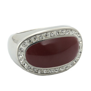Bague en acier inoxydable de style européen, pierres multicolores, design géométrique rétro punk, bijoux unisexes, accessoire de fête 290134 - Product Image 5