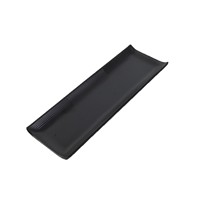 Assiette rectangulaire jetable en mélamine noire style Japandi Danuo, motif uni, pour sushi et grillades BBQ