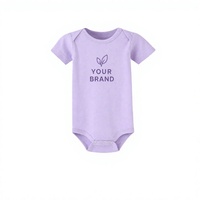 Baju Bayi Katun Lengan Pendek Langsung dari Pabrik, Romper Bayi Kancing Tekan, Onsie Bayi Baru Lahir Unisex, Pakaian Musim Panas Grosir