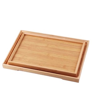 Bandeja de bambú rectangular de 33x22cm para servir té y dulces, uso doméstico - Product Image 3