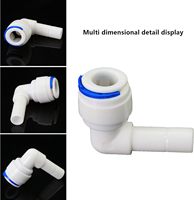 Raccord coudé pour tuyau d'eau, connecteur rapide en plastique pour tube de 1/4 po, pour système d'osmose inverse