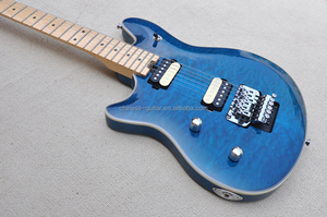 Flyoung Linkshänder E-Gitarre Blau mit Chrom Floyd Rose Brücke Musikinstrument - Product Image 3