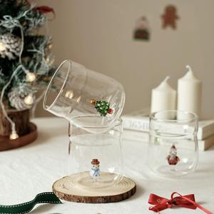 Tazza in Vetro con Albero di Natale 3D, Simpatica Tazza per Latte a Cartoni Animati, Articolo Festivo per Caffè, Cioccolata Calda, Regalo e Feste - Product Image 3