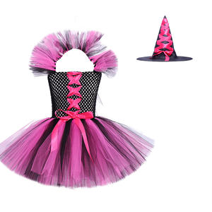Kinderen Kwaad Heks Kostuum Meisjes Halloween Tutu Verkiezing Jurk + Hoed Bezem Panty Carnaval Cosplay Feest <span class=keywords><strong>Prom</strong></span> Baljurk - Product Image 4