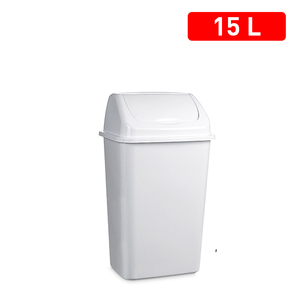 Waste <b>Bin</b> 15 L White <b>Plastic</b> Durable Reusable Home Storage Organization - Product Image 3