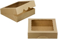 Boîte à pâtisserie en papier kraft la plus vendue pour gâteaux, tartes aux fruits, tartes à la citrouille, tartes aux framboises, tartes au chocolat et aux fraises avec fenêtre en PVC