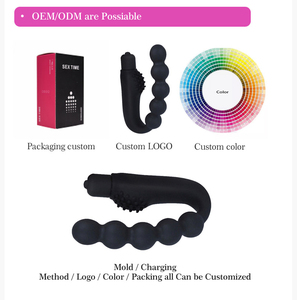 Alat pijat Dildo getar 10 frekuensi, kustomisasi 6 ekstensi frekuensi steker Anal, perawatan prostat - Product Image 4