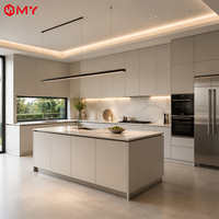 Meuble de cuisine de luxe en acier inoxydable, style villa, prix d'usine, conception personnalisée, support de dessin CAO