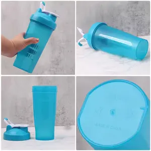 Personnaliser logo Voyage en plastique à l'extérieur Tasse à eau Fitness Mount gym sport Portable Blender shaker Bouteille d'eau