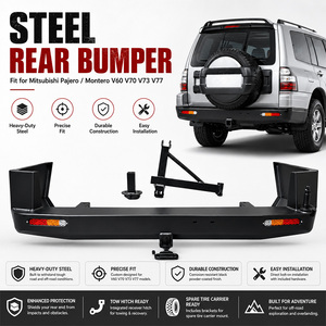Paraurti Posteriore in Acciaio con Fori per Gancio di Traino per Mitsubishi Pajero / Montero <span class=keywords><strong>V60</strong></span> V70 V73 V77 - Installazione a Bullone - Product Image 2
