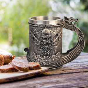 Tazas Creativas Viking General WJA24, Taza Mítica <span class=keywords><strong>Noruega</strong></span> con Diseño de Barril de Madera de Guerrero Medieval, Taza con Estatua Vikinga de Thor, Personalizable - Product Image 6