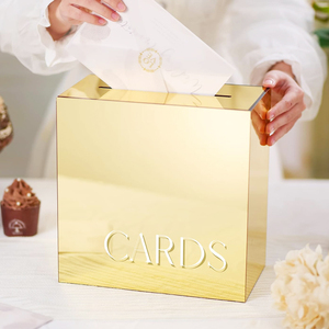 <strong>Wedding</strong> Acrylic Card Box Tabletop Decor Gift Box Display Cards and Well Wishes Envelope Holder Reception Party Decor Box - Product Image 5