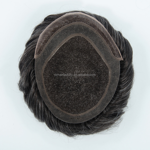 Prêt à expédier : Prothèse capillaire Yuanzhen pour homme, 100% cheveux vierges indiens, base en bois PU avec dentelle Holly, texture droite, densité 110%, 8x10 - Product Image 3