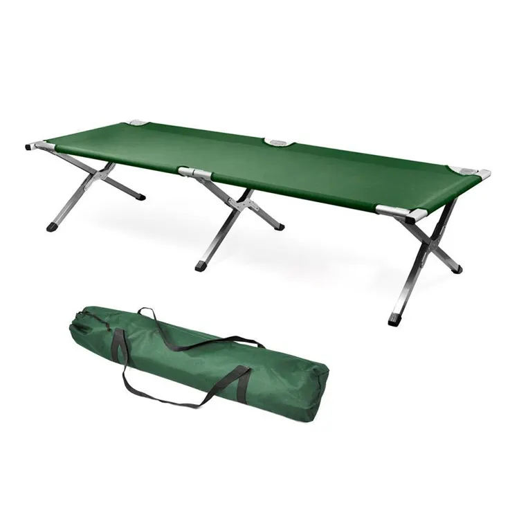 zhejiang high quality heavy duty oxford outdoor large red cross folding portable outdoor foldable cot camping bed