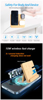 Station de recharge sans fil, chargeur sans fil 3 en 1, recharge sans fil rapide pour iPhone 16 15 14 13 12, IWatch, Airpods