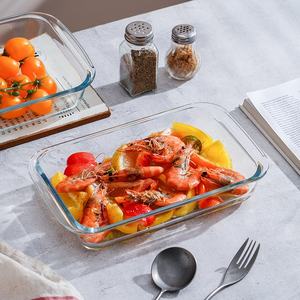 Juego de 3 bandejas rectangulares para hornear de vidrio de borosilicato con tapa para <span class=keywords><strong>horno</strong></span> de microondas - Product Image 6