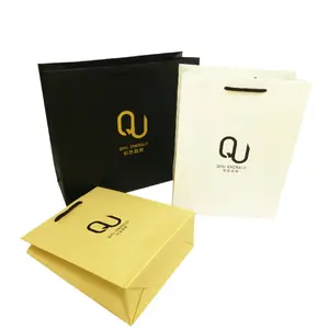 saco de papel de compras de luxo preto fornecedor dourado
