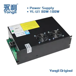 YONGLI Yueming เครื่องตัดเลเซอร์ Co2 1390,80W 100W 130W 150W 180W แหล่งจ่ายไฟเลเซอร์ Co2