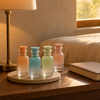 Flacon vide en verre sablé couleur macaron pour recharge de parfum et cosmétiques, en gros