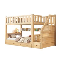 Meubles de chambre à coucher modernes pour enfants, lit superposé double avec échelle et tiroirs de rangement
