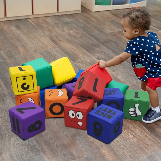 12Pcs Trẻ Em Giáo Dục Bọt Đồ Chơi Mềm Chơi Xây Dựng Khối Thiết Lập Cho Bé Toddler