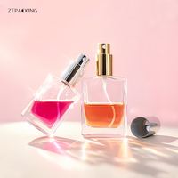 Flacons de parfum carrés en verre de 30 ml, 50 ml, 100 ml avec col à vis, vides, rechargeables, impression sérigraphique disponible