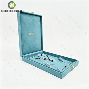 Custom Logo Wooden Jewelry <b>Gift</b> <b>Box</b> Suede Inner Lining Metal Clasp Lock For <b>Necklace</b> Earring Jewelry Set Packaging - Product Image 3