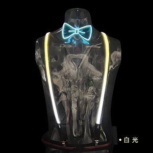 Bretelles lumineuses LED Nœud papillon Ensemble de fête Fashion Party Dress up Performance Latin dancer Ladies Luminous Suspenders Bow Tie - Product Image 6