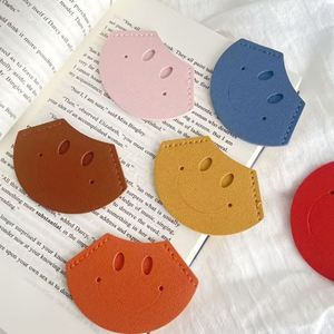 Cheap New Style Pu Leather Cute Page Corner Colorful Smile Face <b>Bookmarks</b> for Kids <b>Gifts</b> - Product Image 3