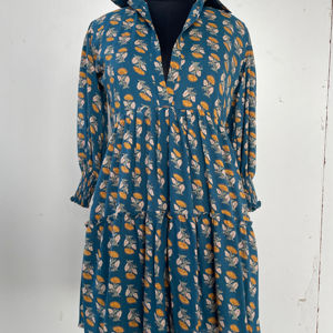 Vestido de algodón con estampado de Cachemira azul para mujer, ecológico, Plus Abaya, Formal, Sexy, fiesta, playa, Top Y2K, gasa ligera, primavera invierno - Product Image 1