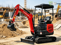 Mini-excavatrice sur chenilles d'occasion LANDWARD XT20 2 tonnes, norme EPA EURO 5, avec flèche pivotante pour moteur, pompe, travaux agricoles, aménagement paysager et construction