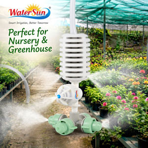 Watersun Garden Greenhouse Watering Irrigation 4 Way Outlet Foggers Cross Misting Nozzle Sprayer Anti Drip Green Delrin - Product Image 1