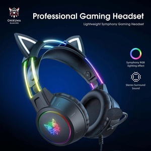 <span class=keywords><strong>Onikuma</strong></span> <span class=keywords><strong>X15</strong></span> <span class=keywords><strong>PRO</strong></span> RGB Lighting Headbeam Auriculares para juegos ligeros con cancelación de ruido Auriculares con cable para jugadores - Product Image 2