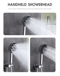 Moderno y de alta calidad, superventas, cabezal de <span class=keywords><strong>ducha</strong></span> oculto de 2 funciones, montado en la pared, con cuerpo principal de <span class=keywords><strong>placa</strong></span> de <span class=keywords><strong>roca</strong></span> de cobre y acabado cromado efecto lluvia - Product Image 6