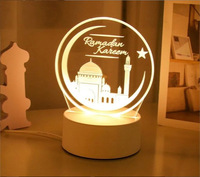 Signes lumineux au néon en forme de lune Décoration Ramadan Lumières USB pour la maison Lampes au néon de bureau Lampe de table de nuit pour la fête musulmane de l'Islam