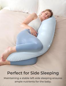 Oreiller de grossesse en forme de <span class=keywords><strong>J</strong></span> pour dormir sur le côté, oreiller de maternité pour tout le corps, soutien du ventre, de la taille et des jambes pour les femmes enceintes - Product Image 2
