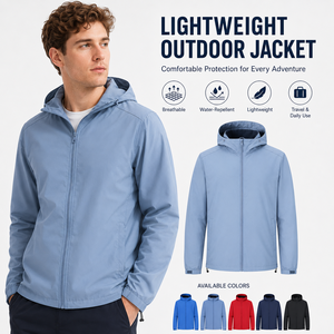 <span class=keywords><strong>Giacca</strong></span> con Cappuccio Personalizzata da Uomo, Leggera, Traspirante, Impermeabile e Antivento per Eventi di Squadra - Product Image 1