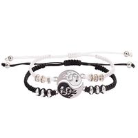 Tai Chi Yi Yang Huit Trigramme Pendentif Couple Collier Bracelet pour Meilleur Ami Amitié Collier Charmes Tressé Bijoux Cadeau