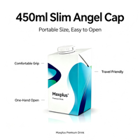 Emballage de lait personnalisé en carton gable top aseptique 500 ml, empilable, écologique, avec bouchon à clapet 30 mm