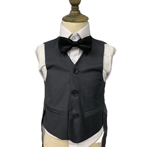 C0015 <span class=keywords><strong>Costume</strong></span> 3 pièces formel pour bébés garçons à un bouton Blazer pour enfants Ensemble de vestes Gilet solide Colar Pant Coat Design for Bay Wedding Gift - Product Image 6