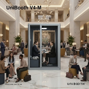 Cabina de <span class=keywords><strong>estudio</strong></span> insonorizada UNIBOOTH con aislamiento acústico de 33dB, ignífuga, de montaje rápido, ISO 23351, para hospitales y centros médicos, venta al por mayor - Product Image 4