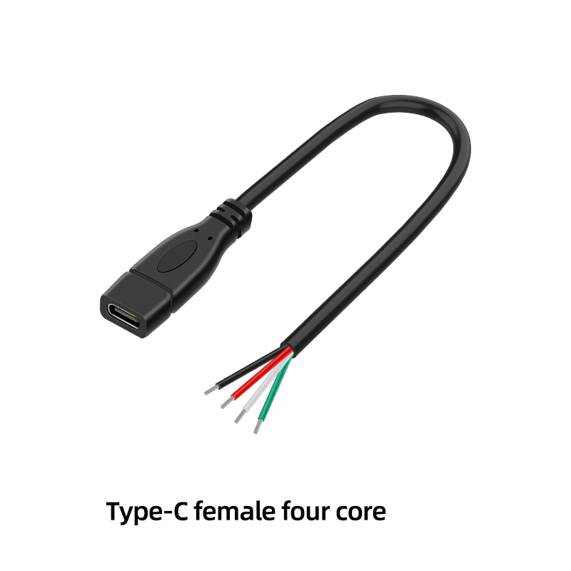 Black Type-c Female 4-core data line