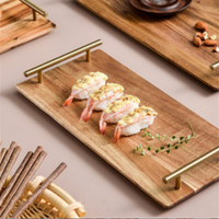 Plateau de service pour steak sushi, assiette de service à steak en bois d'acacia de style nordique