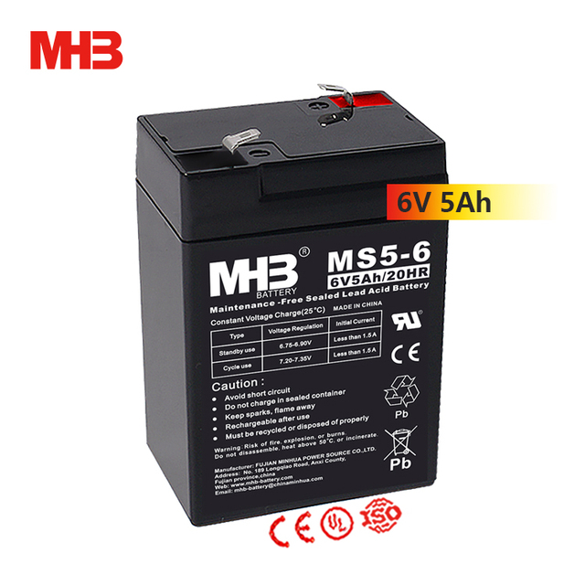 Mhb Ms5-6 20hr VRLA UPS Sealed Lead Acid Rechargeable Battery 6V 5ah for Power Tools