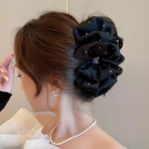 New starry heart rhinestone <b>bow</b> hair <b>clip</b>, luxurious and high-end shark <b>clip</b> to make hair appear fuller. - Product Image 2